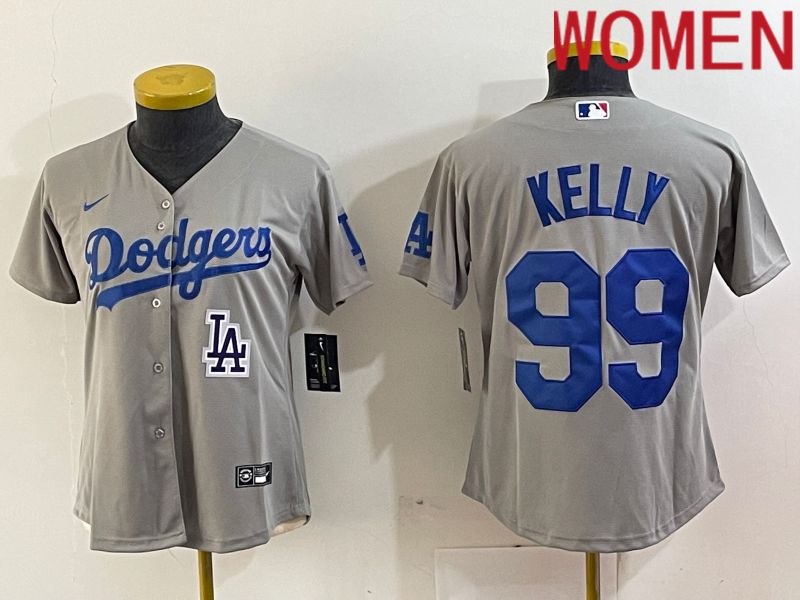 Women Los Angeles Dodgers 99 Kelly Grey 2024 Nike Game MLB Jersey style 4